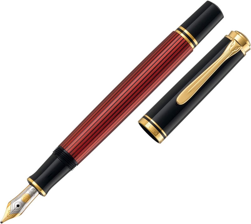 Pelikan قلم حبر سائل بيليكان سوفرين M600 مع رأس عريض باللون الأسود/الأحمر - Image 3